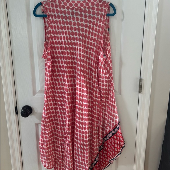 swim coverup red / orange and White Sleeveless Dress - Picture 2 of 3